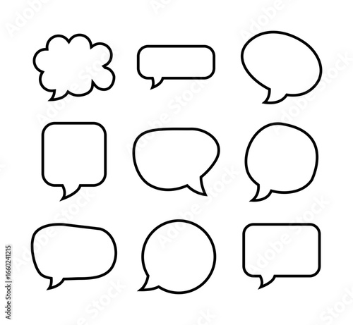 A set of different kinds of chat and text bubbles