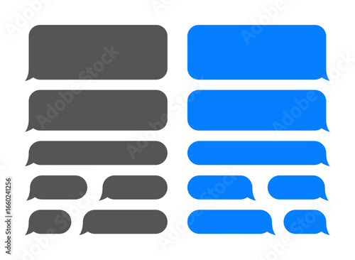 A set of different kinds of chat and text bubbles