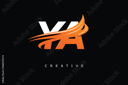 YA Dynamic Gradient Logo Modern Speed Symbol for Creative Branding & Professional Identity Design