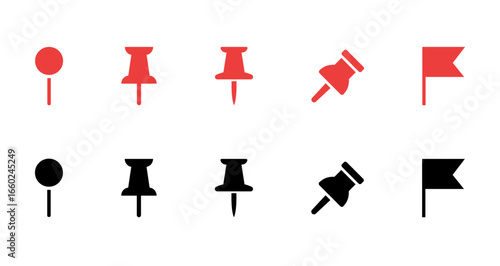A set of different kinds of location pins