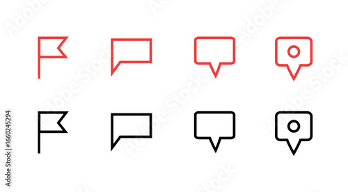 A set of different kinds of location pins