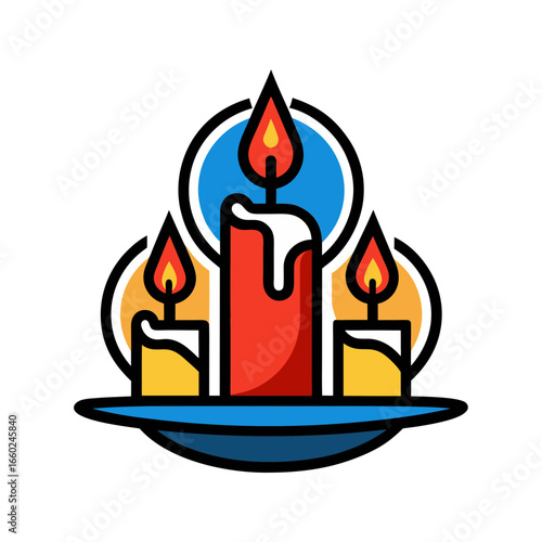 Fotografie candlemas pixar art style bold line art white vector art