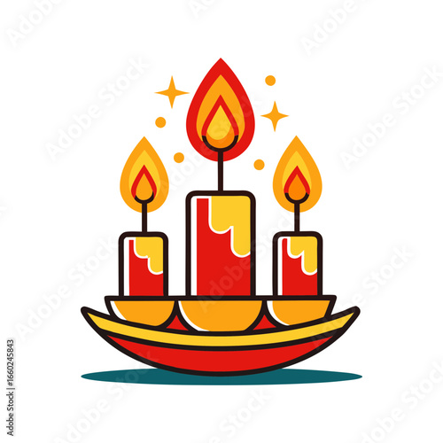 Fotografie candlemas pixar art style bold line art white vector art