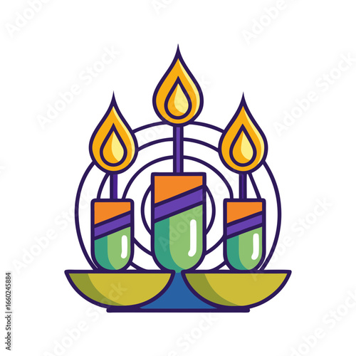 Obraz na płótnie candlemas pixar art style bold line art white vector art