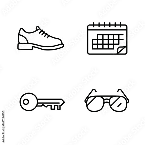 Collection of Homecoming-themed icons, including Shoe, Calendar, Key, Sunglasses at night