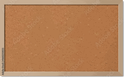 Empty cork bulletin board with wooden frame