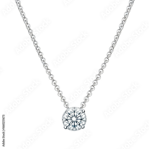 Wallpaper Mural Elegant solitaire diamond pendant necklace crafted from polished silver isolated on transparent background Torontodigital.ca