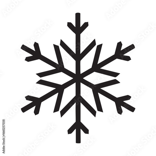 silhouette of snowflake black isolated on white background