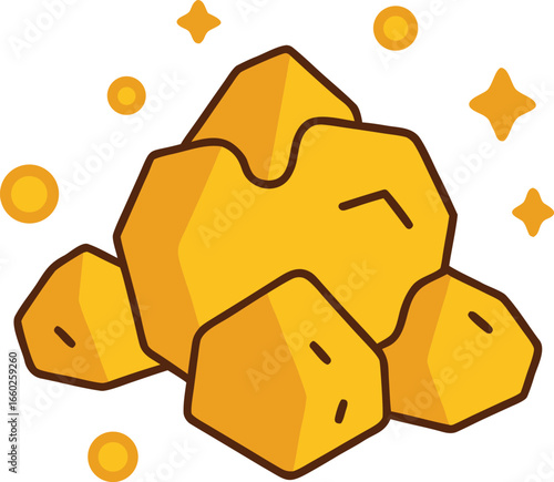 gold ore vector illustration