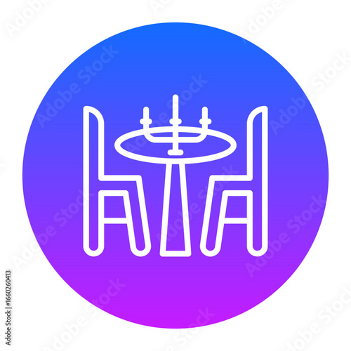 Candlelight Dinner Vector Icons