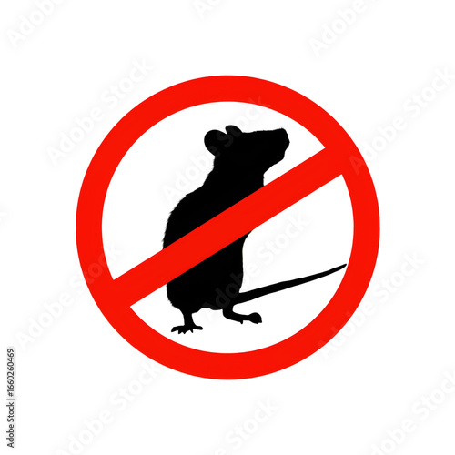 No rat sign, pest control concept