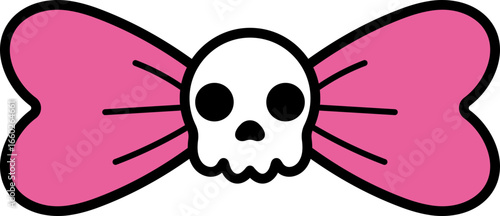 skull with bow