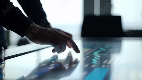 Hands Interacting On Modern Touchscreen Display