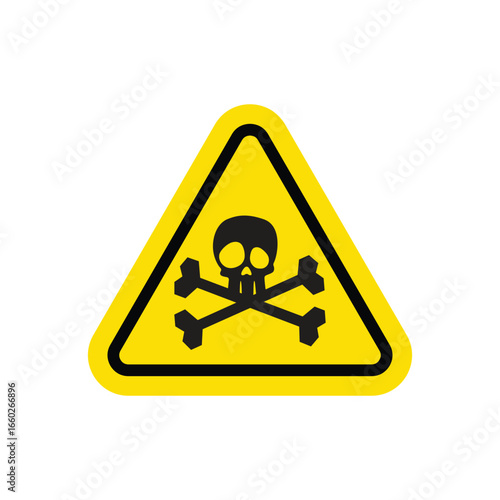 Skull and crossbones warning sign template, Skull symbol, vector illustration