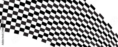 Race flag background. Checkered flag. Black and white checker. Finishing flag. Automotive graphics. Race motorsport concept. Vector illustration