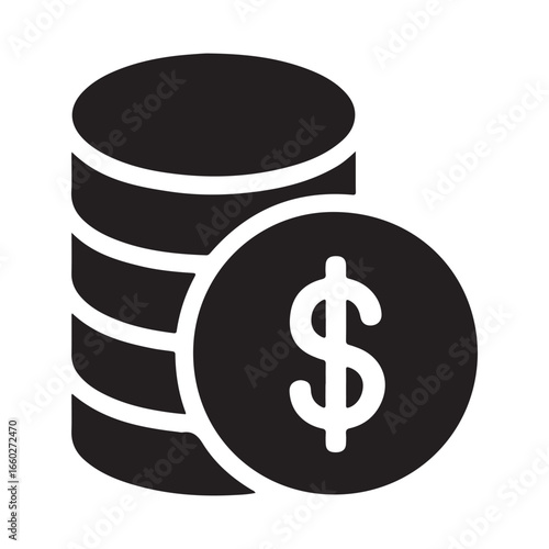 Stack of Coins with Dollar Sign money currency