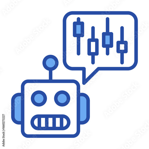 Trading Bot Blue Vector Icon