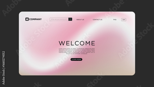 Modern website landing page design with welcoming message and soft pastel colors for a professional brand