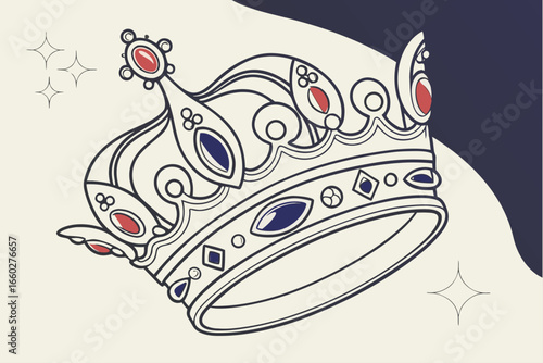 Elegant royal crown adorned with sparkling gemstones