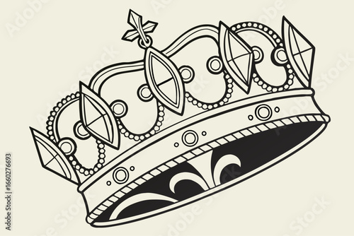 Elegant royal crown adorned with sparkling gemstones
