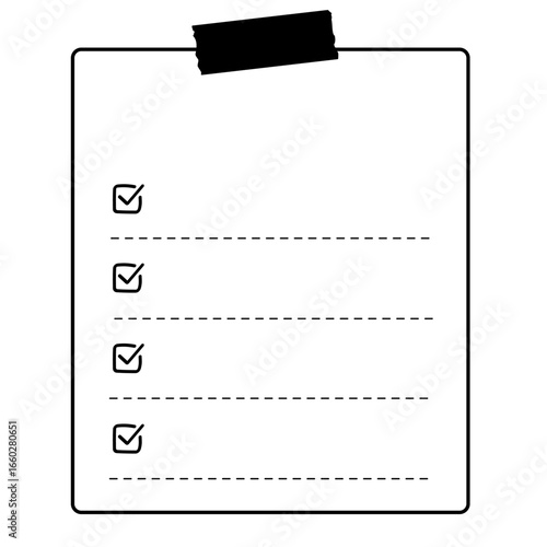 チェックリスト、to doリスト、タスクリスト、doneリストのアイコン。チェックマーク、クリップボードのイラスト。