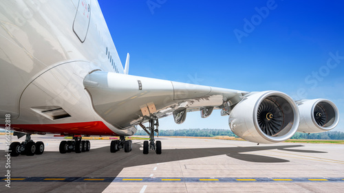 modern airliner at an airfield