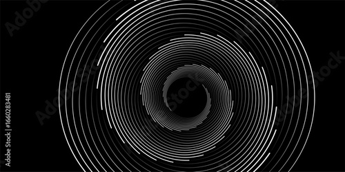 Circular spiral sound wave rhythm from lines.