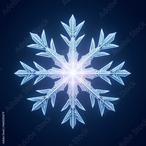 Glowing Eight-Sided Crystal Snowflake	