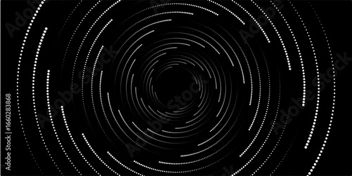 Circular spiral sound wave rhythm from lines.