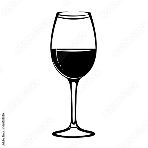 Elegant wine glass silhouette showcasing a rich, dark beverage perfect for any sophisticated gathering or celebration