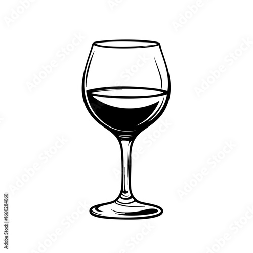 Elegant wine glass showcasing rich dark liquid symbolizes celebration and enjoyment of fine beverages while enhancing any dining experience