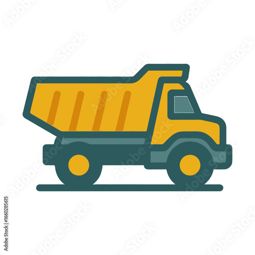 quarry dump truck flat icon color vector on white background
Vector color flat icon on white background