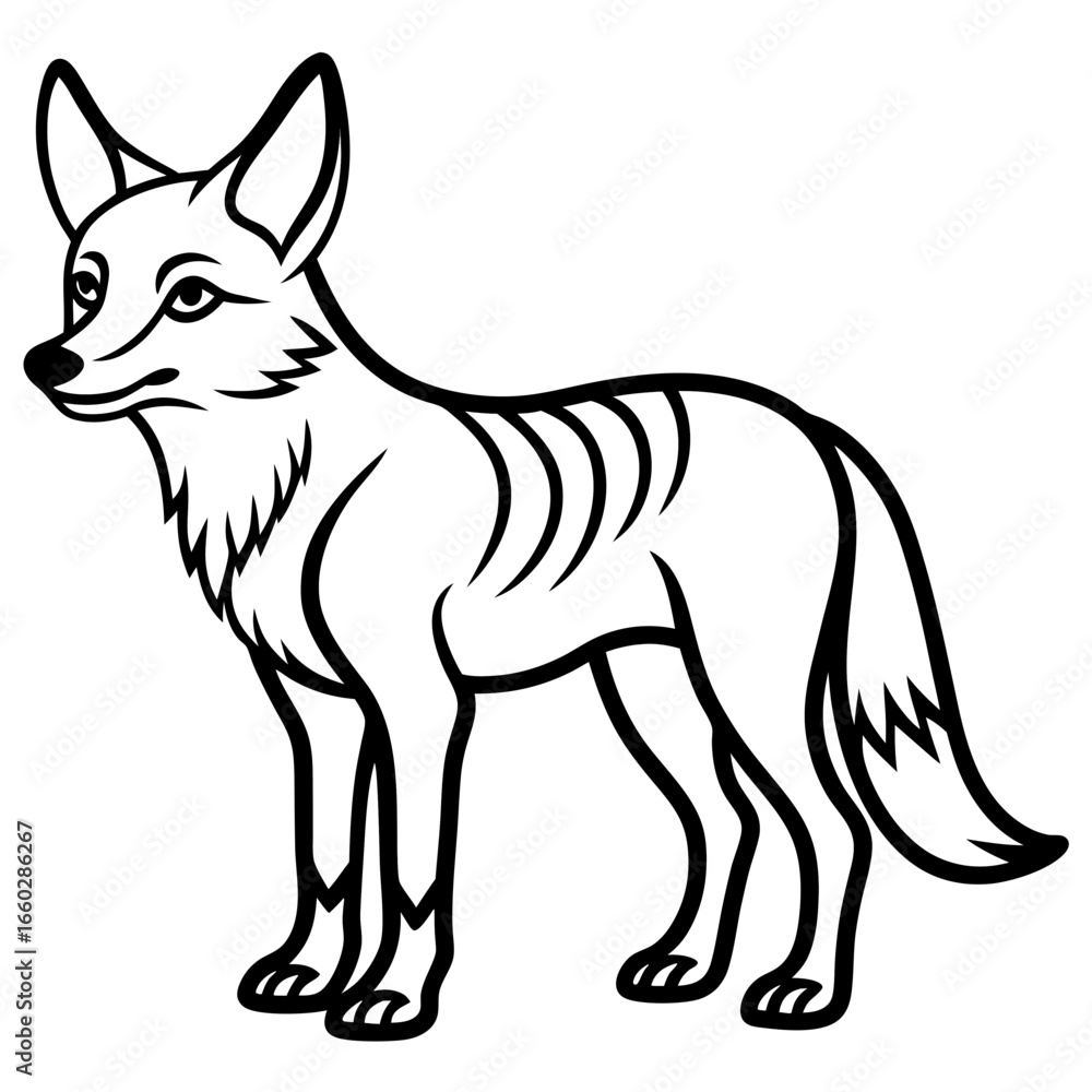 Obraz premium Jackal Outline Illustration