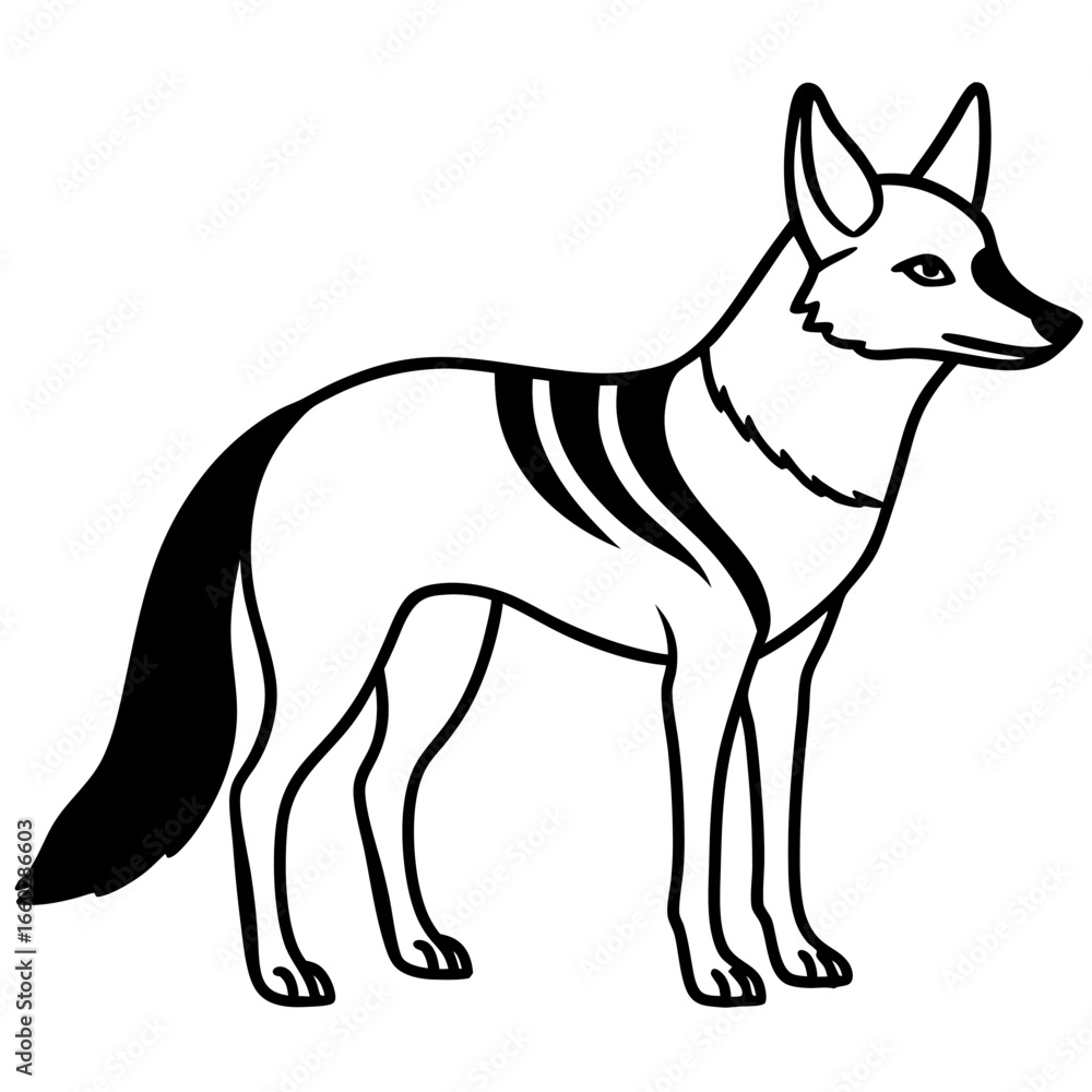Fototapeta premium Jackal Outline Illustration
