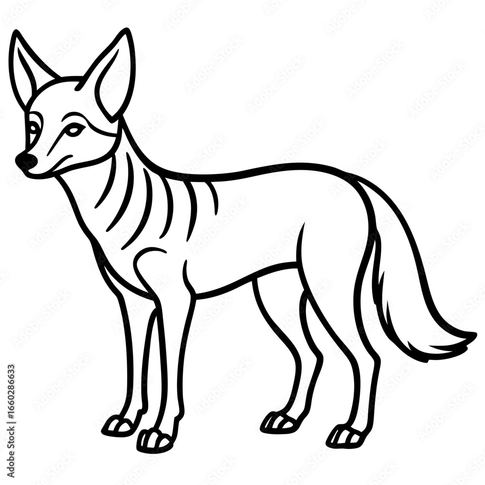 Obraz premium Jackal Outline Illustration