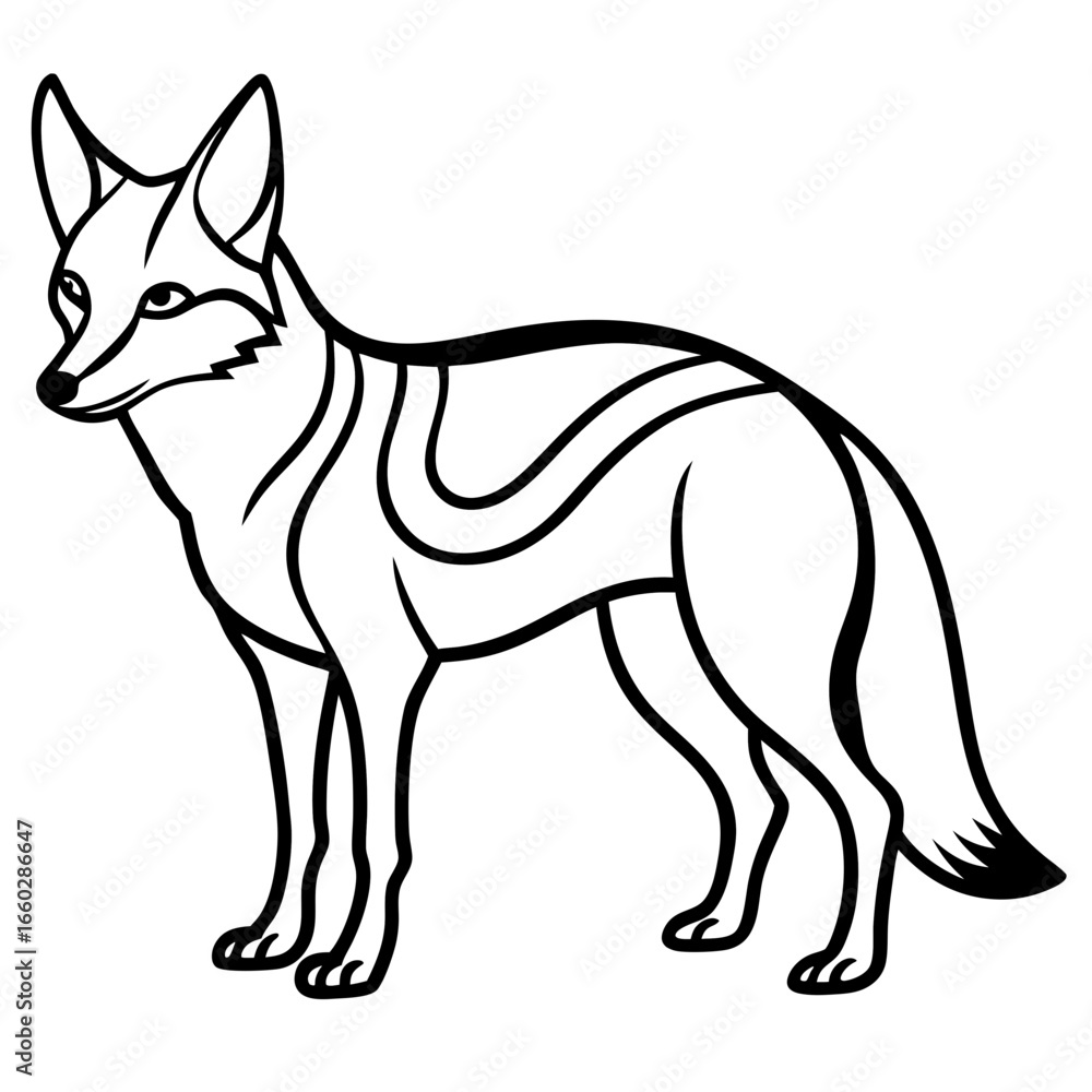 Obraz premium Jackal Outline Illustration