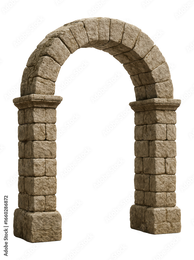 Fototapeta premium Ancient stone arch representing historical architecture.