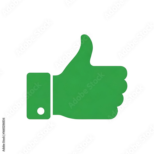 Green Thumbs Up Icon on White Background