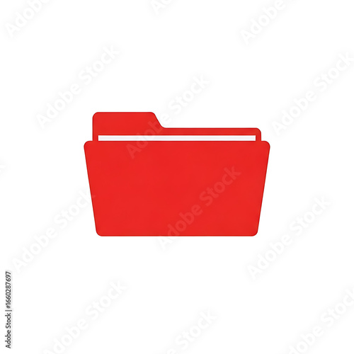 Red Folder Icon on White Background