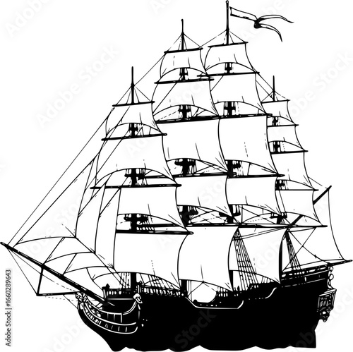 vector illustration of a ship
