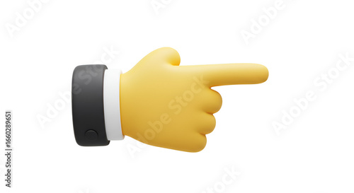 Cartoon Hand with Pointing Finger: Business Concept and Guidance Illustration
