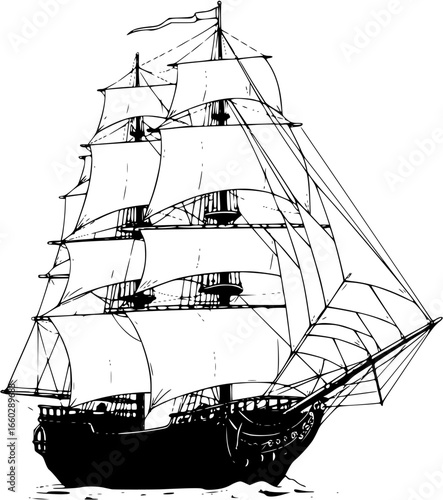 vector illustration of a ship
