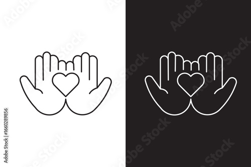 heart health care symbol line black icon on white background