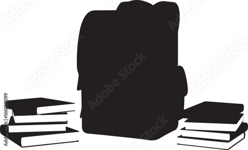 Reading Book Silhouette Vector Illustration of Person Studying