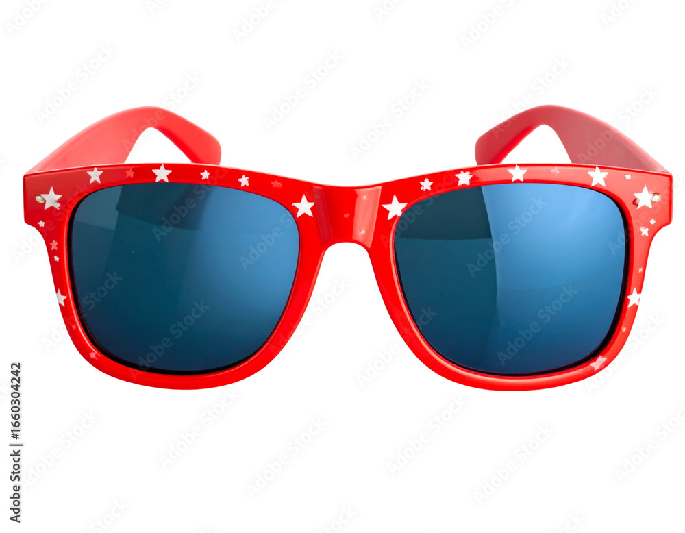 Red Star-Spangled Sunglasses, Transparent PNG