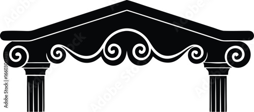 decorative cornice architectural silhouette vector