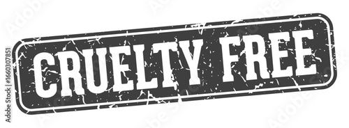 cruelty free rectangular sign. cruelty free stamp