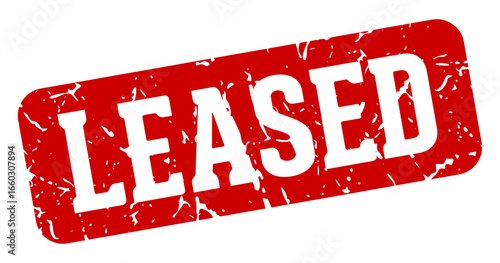 leased rectangular sign. leased stamp