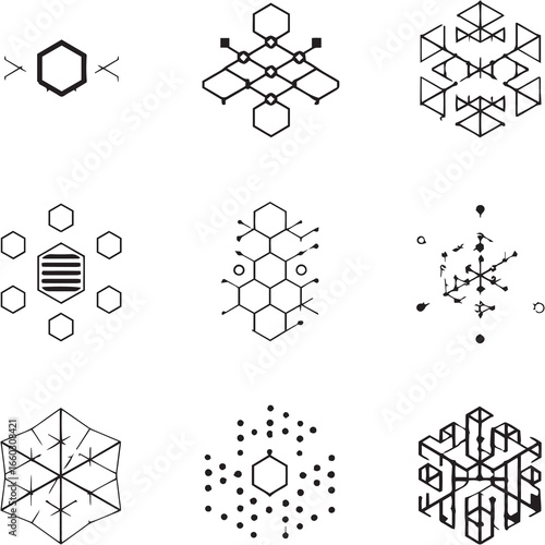 Honeycomb Crunch Blast Black Line Editable Icons