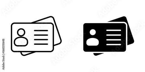 Id card Icon set. Symbol isolated white background. vector illustration. color editable.